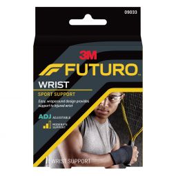 3M Futuro Sport 3M 09033ENR-3M Futuro Adult Sport Wrist Support, Wraparound, Adjustable, Black, 4-1/