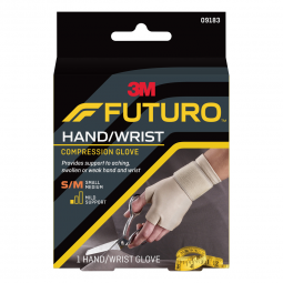 3M Futuro 3M 09183ENR-3M Futuro Support Glove, Fingerless, Ambidextrous, Compression Gloves (CS)