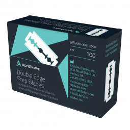 AccuThrive AccuTec Blades AVBL-3001-0000-AccuThrive Double Edge Prep Blades with Microcoat, 100 ct.,