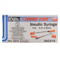 Comfort Point AirTite Products 26016-Comfort Point 1 mL Insulin Syringe with Needle, 30 Gauge, 5/16 