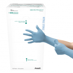 Micro-Touch Ansell 6034151-Micro-Touch Extended Cuff Length Exam Glove, Small, Blue, Exam Gloves (BX