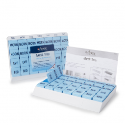 Medi Tray Apex-Carex 70027L-Apex Medi Tray Pill Organizer, Days of the Week / Morn, Noon, Eve, Bed, 