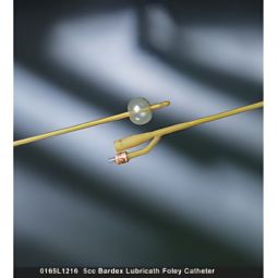 Bardex Lubricath Bard 0165L12-Bardex Lubricath Foley Catheter, 12 Fr., Short, Standard, Indwelling (