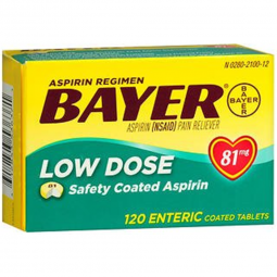 Bayer Bayer 00280210012-Bayer Low Dose Safety Coated Aspirin 81 mg Tablets, Pain Relief (BX)