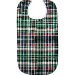 Beck's Classic BIBP1834QLTSNP Quilted Adult Bib, Highland Blue Plaid, 18 x 34 in., Aprons, Bibs &