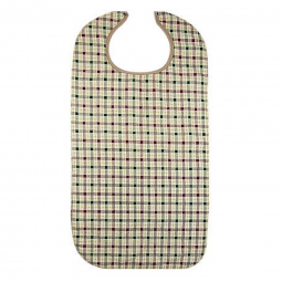 Beck's Classic PTW1834QLTSNP Quilted Adult Bib, Autumn Beige Plaid, 18 x 34 in., Bibs (CS)