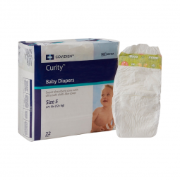 Curity Cardinal 80048A-Curity Unisex Baby Diapers, Heavy Absorbency, Disposable, Size 5, 27+ lbs, Ba