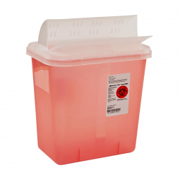 SharpSafety Cardinal 89651-SharpSafety Multi-purpose Sharps Container, 2 Gallon, 12 x 7 x 10 Inch