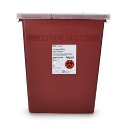 SharpSafety Cardinal 8980-SharpSafety Multi-purpose Sharps Container, 8 Gallon, 17 x 15 x 11 Inch,
