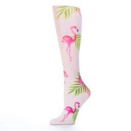 Celeste Stein Sock-White Flamingos
