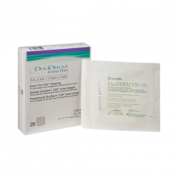 DuoDERM Extra Thin ConvaTec 187901-DuoDerm Extra Thin Hydrocolloid Dressing, 3 x 3 Inch, Hydrocolloi
