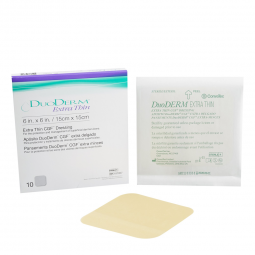 DuoDERM Extra Thin ConvaTec 187957-DuoDerm Extra Thin Hydrocolloid Dressing, 6 x 6 Inch, Hydrocolloi