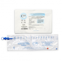 Cure Catheter Closed System ConvaTec CB16-Cure Catheter Intermittent Catheter Tray, 16 Fr., Catheter
