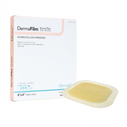 DermaFilm DermaRite Industries 00219E-DermaFilm Hydrocolloid Dressing, 4 x 4 Inch, Hydrocolloids (BX