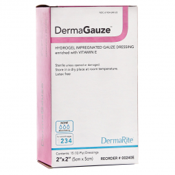 DermaGauze DermaRite Industries 00240E-DermaGauze Hydrogel Dressing, 2 x 2 Inch, Hydrogels (BX)