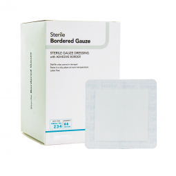 DermaRite Bordered Gauze DermaRite Industries 00261E-DermaRite Bordered Gauze White Adhesive Dressin