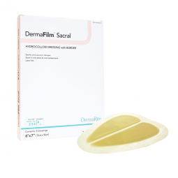 DermaFilm DermaRite Industries 00279E-DermaFilm Hydrocolloid Dressing, 6 x 7 Inch Sacral, Hydrocollo