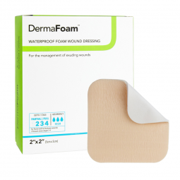 DermaFoam DermaRite Industries 00290E-DermaFoam Nonadhesive without Border Foam Dressing, 2 x 2 Inch