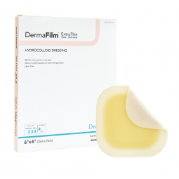 DermaFilm DermaRite Industries 00306E-DermaFilm Thin with Border Hydrocolloid Dressing, 6 x 6 Inch, 