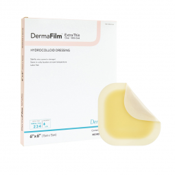 DermaFilm DermaRite Industries 00312E-DermaFilm Extra Thin Clear with Grid Hydrocolloid Dressing, 6 