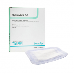 HydraLock SA DermaRite Industries 60330-HydraLock Super Absorbent Dressing, 3 x 3 Inch, Non-Adherent