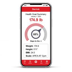 Detecto APEX 600 lb/300 kg Portable Athletic Scale with Bluetooth/Wi-Fi