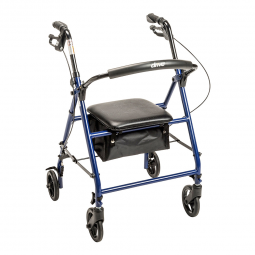 Drive Medical R800KD-BL Steel Rollator, 6" Wheels, Blue