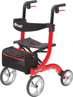 drive Nitro Drive Medical RTL10266-drive Nitro Four-Wheel Rollator, Red, Rollators