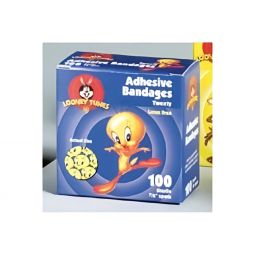 Looney Tunes Dukal 1079797-Looney Tunes Adhesive Spot Bandage, 7/8 Inch Round, Adhesive Bandages (BX