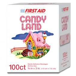 American White Cross Stat Strip Dukal 10850-American White Cross Stat Strip Candy Land Adhesive Stri