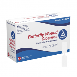 Secure Strip Dynarex 3615-dynarex Butterfly Wound Closure Strip, 3/8 by 1-13/16 Inches, Wound Closur