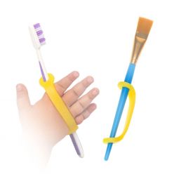 EaZyHold 108 Adaptive Grip Aid, Yellow 2 Pack (extra-small w/ small holes)