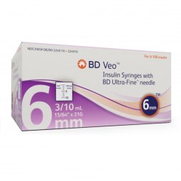 Veo Ultra-Fine embecta Medical 324910-Standard Insulin Syringe with Needle Veo Ultra-Fine 0.3 mL 15/