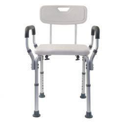 Essential Medical B3011 Adjustable Molded Shower Bench w/ Arms & Back