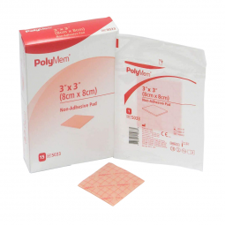 PolyMem Ferris Manufacturing 5033-PolyMem Nonadhesive without Border Foam Dressing, 3 x 3 Inch, Foam