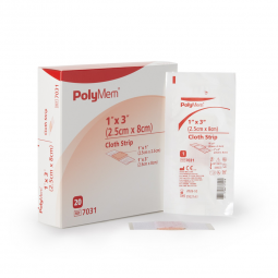 PolyMem Ferris Manufacturing 7031-PolyMem Pink / White Adhesive Strip, 1 x 3 Inch, Adhesive Bandages