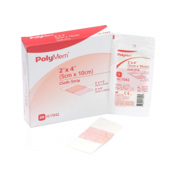 PolyMem Ferris Manufacturing 7042-PolyMem Pink/White Adhesive Strip, 2 x 4 Inch, Adhesive Bandages (