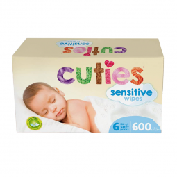 Cuties Sensitive First Quality CR-16413/3-Cuties Baby Wipes, Soft Pack, Aloe, Unscented, Bath, Skin 