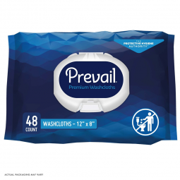 Prevail First Quality WW-710-Prevail Adult Washcloths, Soft Pack, Aloe, Vitamin E, 12" x 8", Perinea