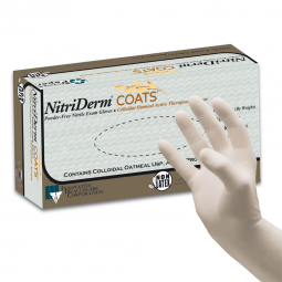 NitriDerm COATS Innovative Healthcare 125202-NitriDerm Coats Exam Glove, Medium, White, Exam Gloves 