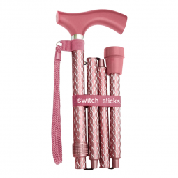 Switch Sticks Mabis Healthcare 502-2000-5206-Switch Sticks Folding Cane, Rose Gold, Canes