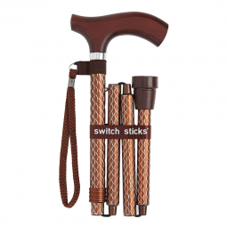 Switch Sticks Mabis Healthcare 502-2000-5207-Switch Sticks Folding Cane, Cognac, Canes