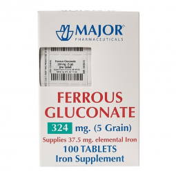 Major Major Pharmaceuticals 20555001900-Major Ferrous Gluconate Iron Supplement, Iron Supplements (B