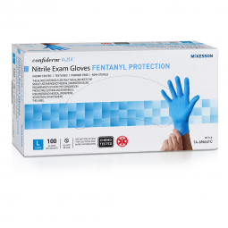 McKesson Confiderm 6.8C McKesson 14-6N661C-McKesson Confiderm 6.8C Nitrile Exam Glove, Large, Blue, 
