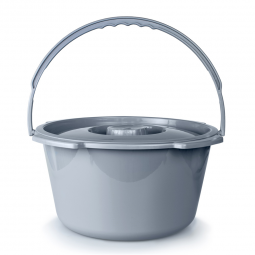 McKesson 146-11106-McKesson Commode Bucket With Metal Handle And Cover, 7-1/2 Quart, Gray, Commodes 