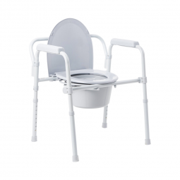McKesson 146-11148-4-McKesson Folding Fixed Arm Steel Commode Chair, 16-2/3  22 Inch Height, Commo