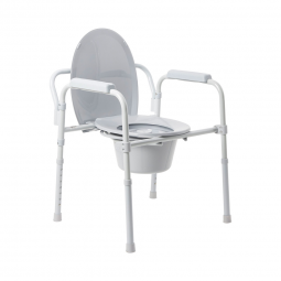 McKesson 146-11148N-4-McKesson Folding Fixed Arm Steel Commode Chair, 15  21 Inch, Commode / Show