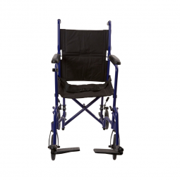 McKesson 146-ATC19-BL-McKesson Lightweight Transport Chair, Black with Blue Finish, Manual Wheelchai