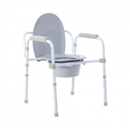 McKesson 146-RTL11158KDR-McKesson Folding, Fixed Arm, Steel Commode Chair, 17  23 Inch, Commodes