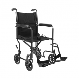 McKesson 146-TR39E-SV-McKesson Lightweight Transport Chair, Black with Silver Vein Finish, Transport